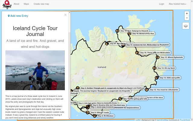 Iceland Cycle Tour Journal screenshot